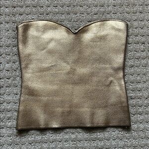 Zara gold metallic strapless corset or bustier top